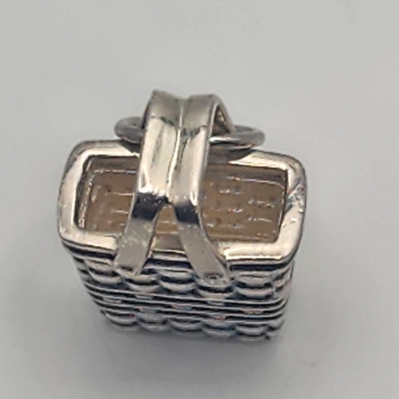 Sterling Silver Woven Basket Charm - Picture 5 of 6